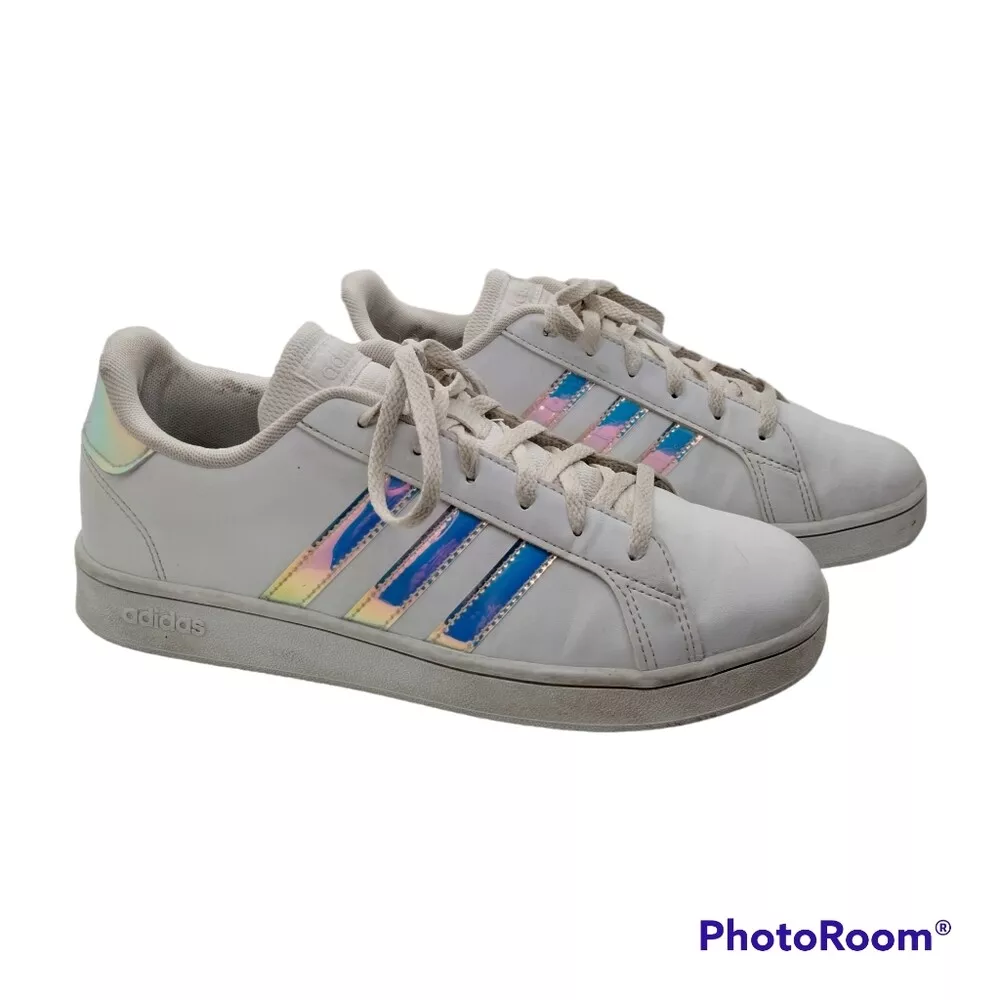 Adidas Holographic Grand Court Sneakers Youth Sz 5.5