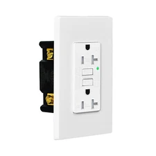 GFCI GFI Outlet 20 Amp Safety Receptacle LED Indicator with Wall Plate Non-TR US
