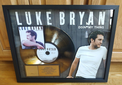 Luke Bryan Framed RIAA Award For  Doin My Thing'' Gold Record Country Music