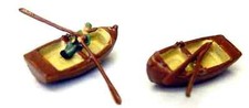 2 Traditional wood rowing boats A56 UNPAINTED N Gauge Scale Langley Models Kit