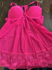 Seven 'til Midnight Babydoll Sexy Lingerie Size Small Fuchsia Racerback