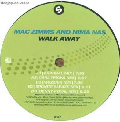 Mac Zimms And Nima Nas - Walk Away 12'' Vinyl Schallplatte 78374