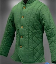 Medieval Costume Gambeson Reenactment Theater Green Color Fancy Style