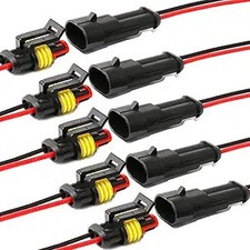 Way Car Waterproof Electrical Connector, 16 AWG 2 pin Plug Auto Electrical Wire