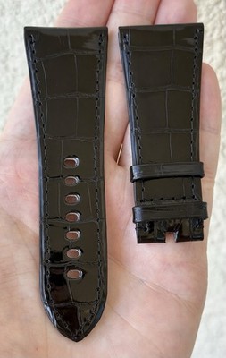 Cartier ディヴァン 純正黒アリゲーターシャイニー 29 x 22mm Cartier