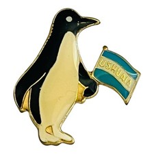 Vintage Ushuaia Argentina Lapel Pin World’s End Penguin Travel Souvenir Gift
