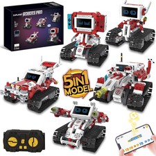 5 in 1 Robot Building Blocks Set, APP Remote Control Programmable STEM Toy wit