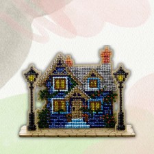 DIY Bead embroidery kit on wood House Home Decor Craft gift