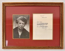 ELEANOR ROOSEVELT TYPED LETTER SIGNED WITH BLACK & WHITE PORTRAIT