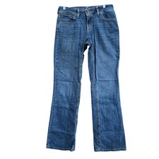 Wrangler Womens Jeans Blue Denim Embroidered Mid Rise Straight Stretch 5/6x32