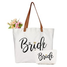 Bride Bag with Makeup Bag, Mrs Tote Bag, Bride to be Gifts/Bridal Shower Gift...
