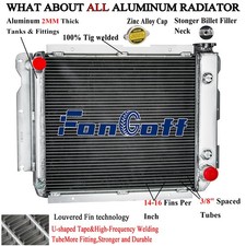 8102 3row Aluminum Radiator For 1987 - 2006 Jeep Wrangler Tj Yj Chevy V8 Engine