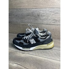 New Balance 992 Made In USA M992BK Men 10.5D Lifestyle Shoes Black Suede Sneaker