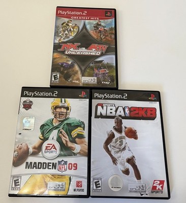 3 Classic PS2 Games Madden 09, NBA2K8, MX vs ATV Unleashed