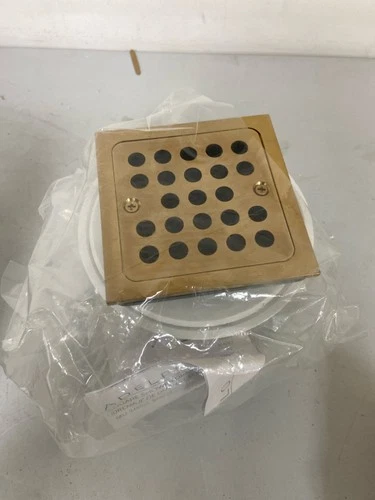 Signature Hardware 485530 Menlo Square Shower Drain with Flange - Aged Brass - Picture 3 of 5