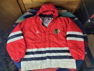 Vintage 90s Chicago Blackhawks Jacket Mens XL Apex One Hooded Full Zip Logo