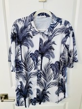 Hawaiian Men's Large Shirt Aloha Summer Beach Cruise Tropical Party Palm Trees