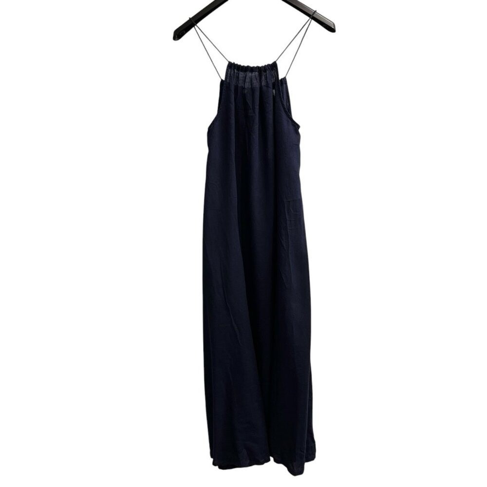 Sigrid Olsen Dress Blue Linen Blend Maxi Size S Oversized Slouchy Coastal  Summer