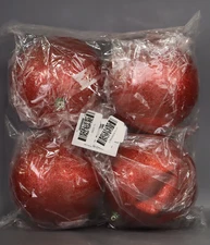 Vickerman 6" Christmas Ornament Ball, Red Sequin Finish, Shatterproof Plastic