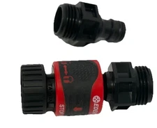 2-Piece Hose Connector Set – Black & Red Plastic Fittings – 3” and 4” Lengths 