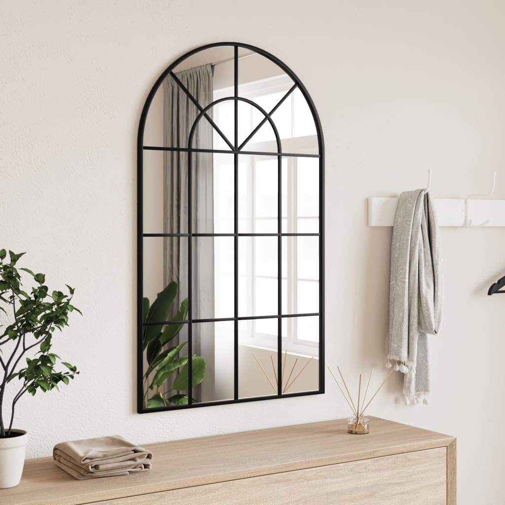 Specchio da Parete vidaXL 60x100 cm Nero - Arco in Ferro Robusto