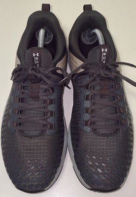 Under Armour Mens Charged Engage 2 Sneaker Black/White Athletic Gym Sz 10.5 US