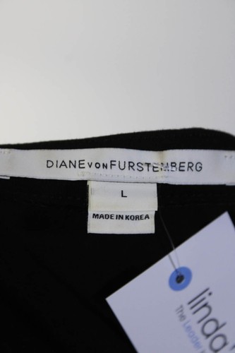 Diane Von Furstenberg Women's Short Sleeve Midi T-Shirt Dress Black Size L - Picture 4 of 4