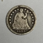 VG 1843-P Seated Liberty Silver Half Dime (all original), U.S. Type 5c Coin