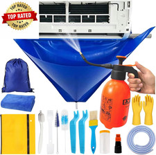 18Pcs Mini Split Cleaning Kit Bag with 2L Pressure Sprayer, PVC AC Cleaning Cove