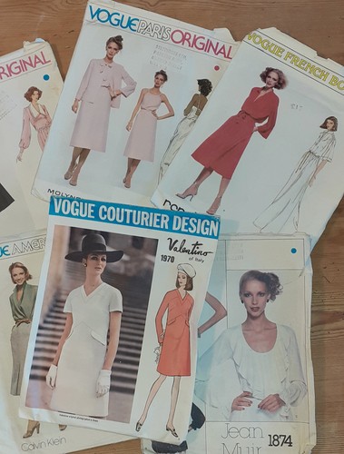 sewing patterns more Vogue top designers - Size 12 /Bust 34, 60s/70s-all used