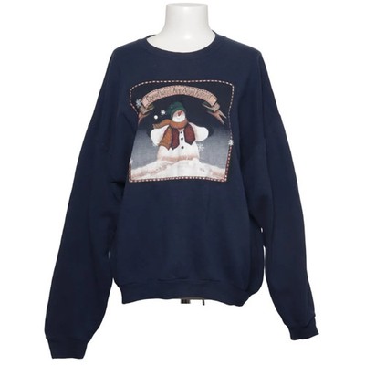 Jerzees, Weihnachtspullover, Größe: XL, Blau/Mehrfarbig #dwU