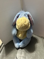 Eeyore Pastel Plush Winnie the Pooh Sitting Donkey Blue Yellow Nose Belly 11"