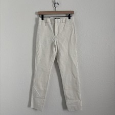 NWT Banana Republic Women's Size 2 Petite White Striped High Rise Sloan Pants