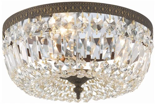 Crystorama Ceiling Mount 14" Wide English Bronze Crystal Ceiling Light - Picture 2 of 7