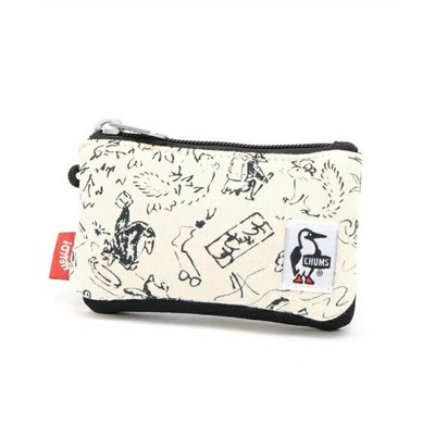 Chums Chojugiga Coin Card Case Sweat Nylon 3 Pocket One Size 8x13cm