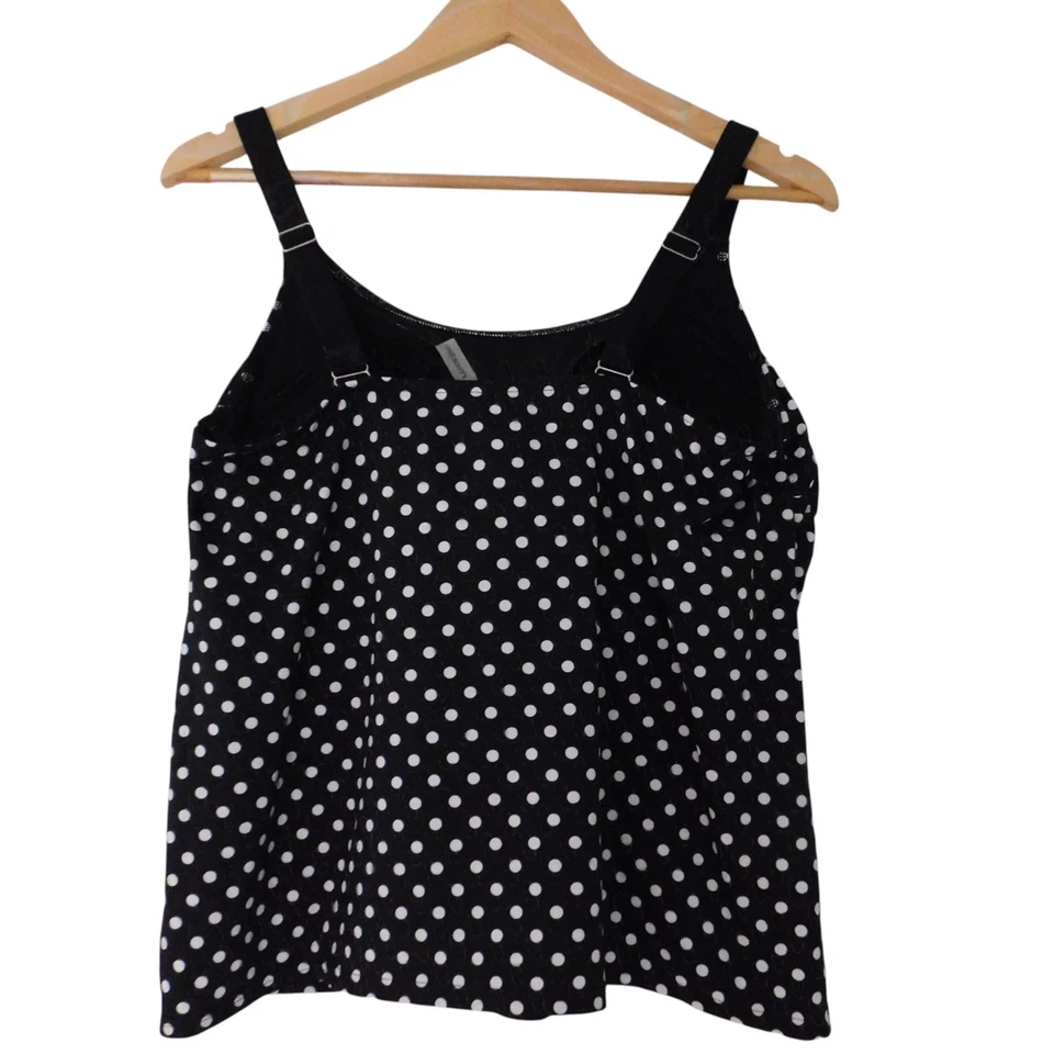 Traje de baño Tankini Lands End talla 16 para mujer 16P pequeño a lunares Foto 3 de 4