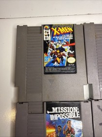 4) X-Men Tecmo Mission Impossible Hogans Alley All Nes Game Cartridge Nintendo