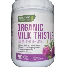 Organic Discounters USDA Organic Milk Thistle Extract Capsules, 280 Ct Exp 03/28