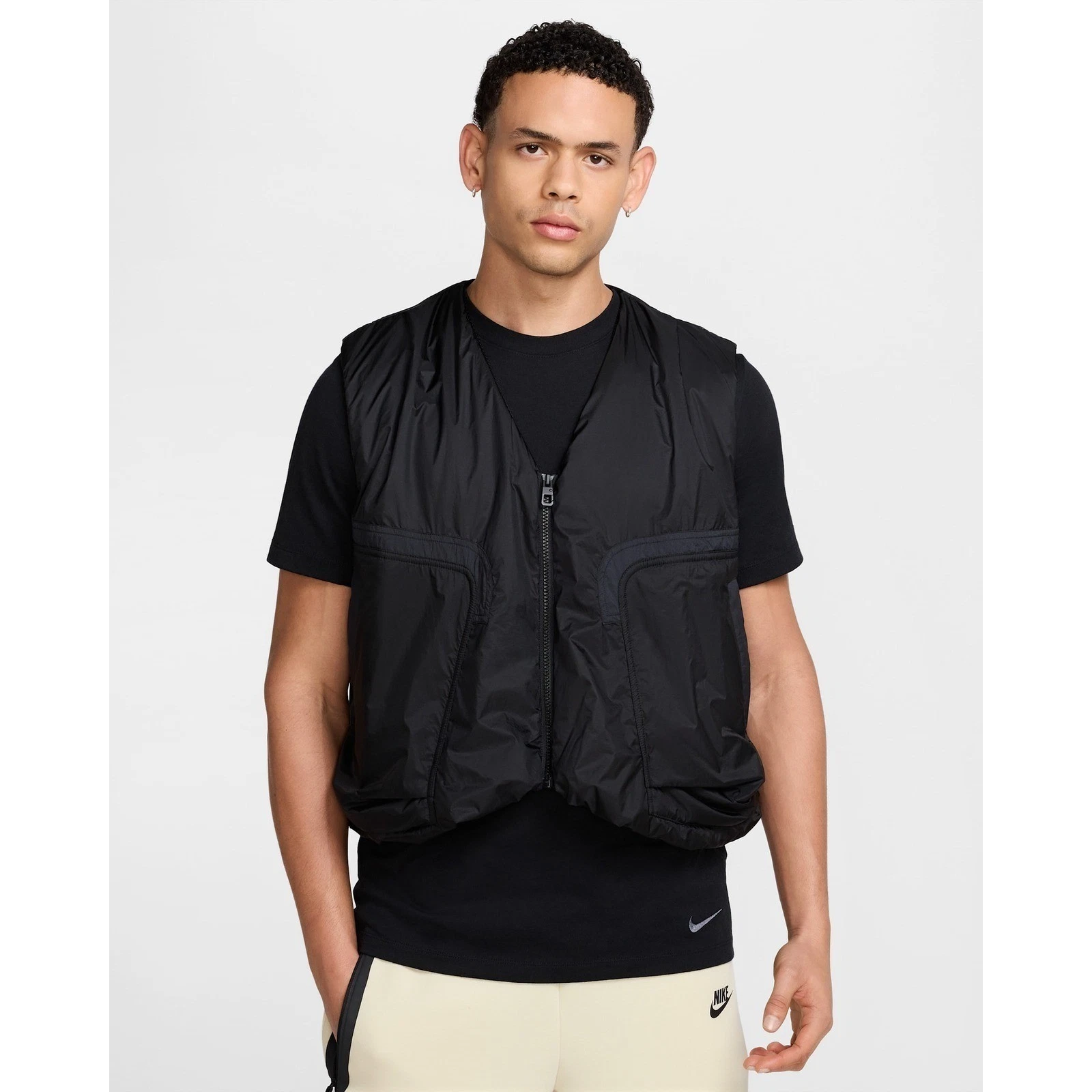 Nike Sport Utility Vest Black Mens XL Loose Fit Full Zip HM4262-010 NEW