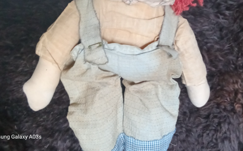 Vintage selbstgemachte große Stoff Stoff Stoffpuppe Unikat. - Bild 3 von 10