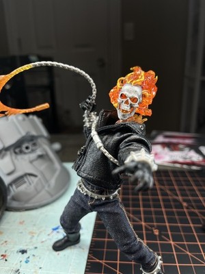 CUSTOM (PAINTED) ML Ghost Rider Headsculpt (READ DESCRIPTION)