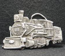 WE13136 VINTAGE 1981 CUT-OUT  LOCOMOTIVE  RAILROAD TRAIN PEWTER BELT BUCKLE