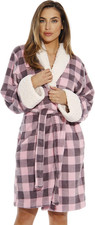 Just Love Luxury Sherpa Trim Plush Robe Women Cozy Fleece Lounge