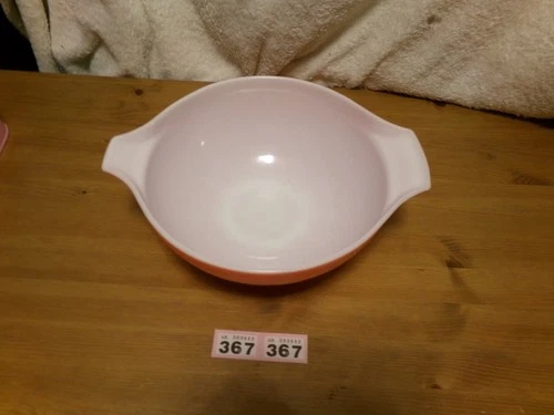 Vintage Pyrex Deep Coral Red Cinderella Gooseberry Large Glass Mixing Bowl 1950s