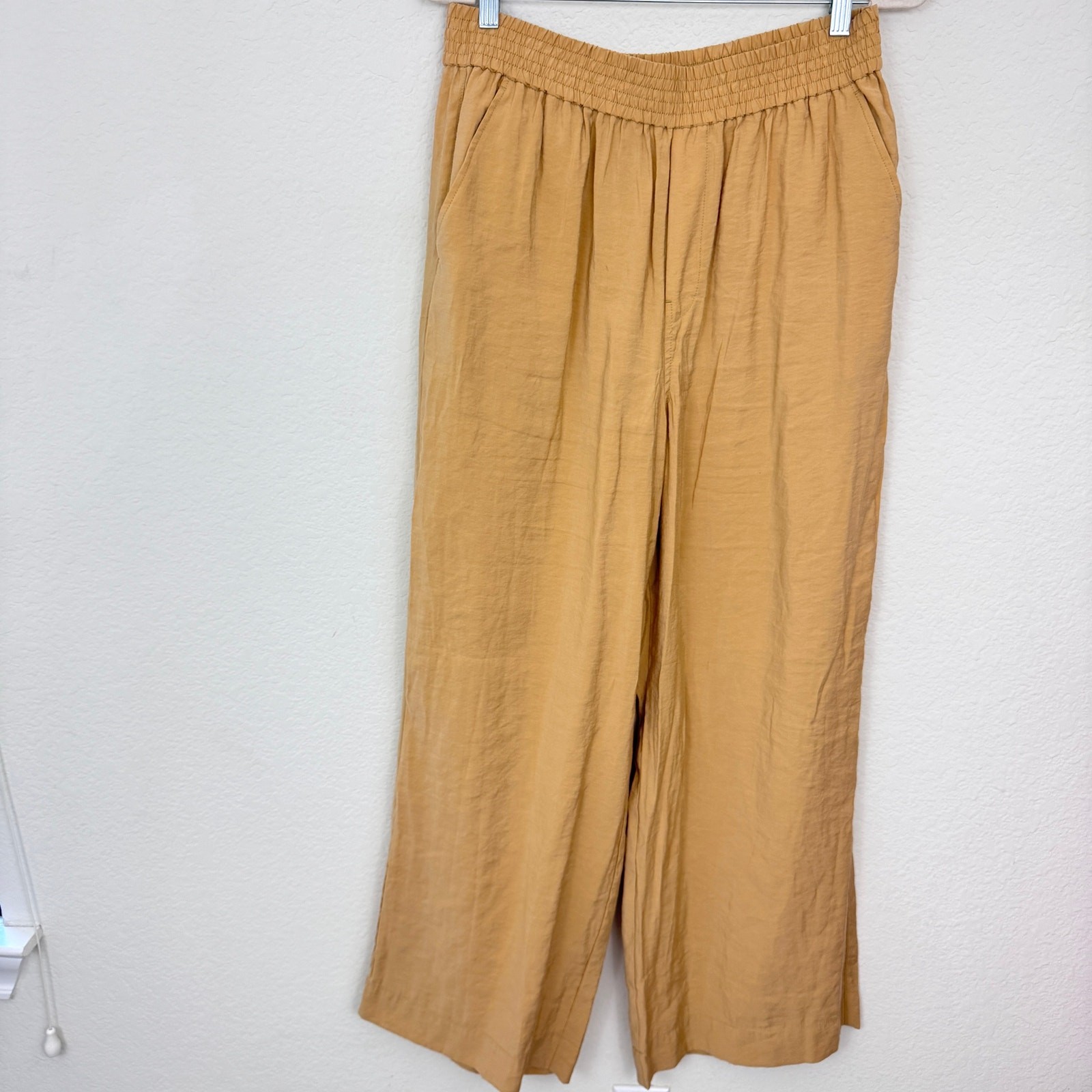 Madewell Womens Carley Wide Leg Pant Size L Lightweight Casual NL206 Desert Dune