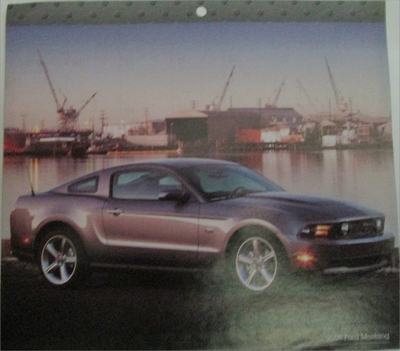 2009 Ford Mustang ht car calendar print (silver)