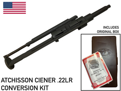 VINTAGE ATCHISSON CIENER 5.56/.223 TO .22LR CONVERSION ADAPTER KIT W/BOX PLINKER