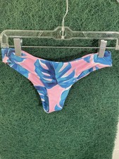 Vaya Island Pink Blue Floral Bikini Bottom Italian Lycra Quick Dry Size Small
