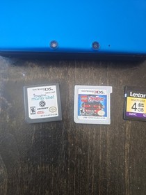 Nintendo 3DS XL Blue/Black with Charger 2 Games Tested Very Good Condition OEM