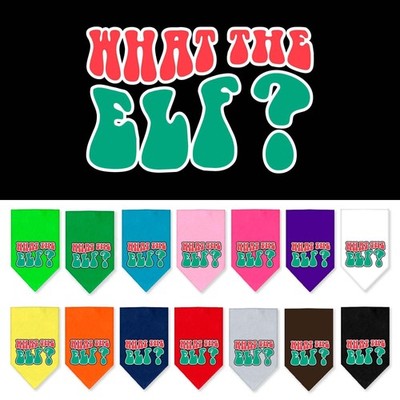 Christmas Pet and Dog Bandana Screen Printed, ''What The Elf''